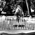 city garden fountain 2020.02 as dream bw